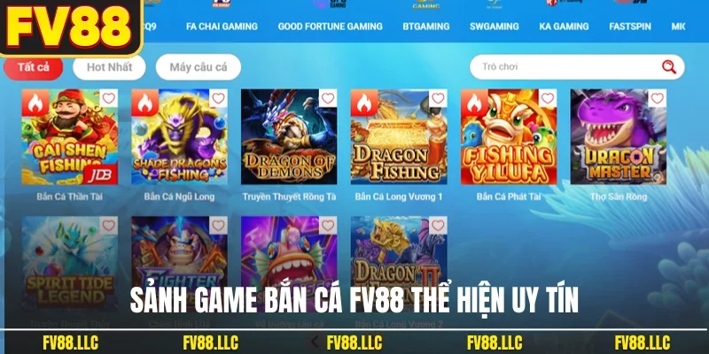 Sảnh game bắn cá FV88 thể hiện uy tín