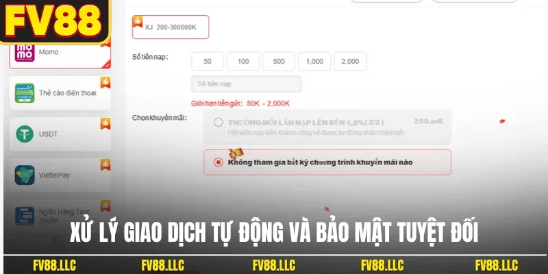 Xử lý giao dịch tự động và bảo mật tuyệt đối